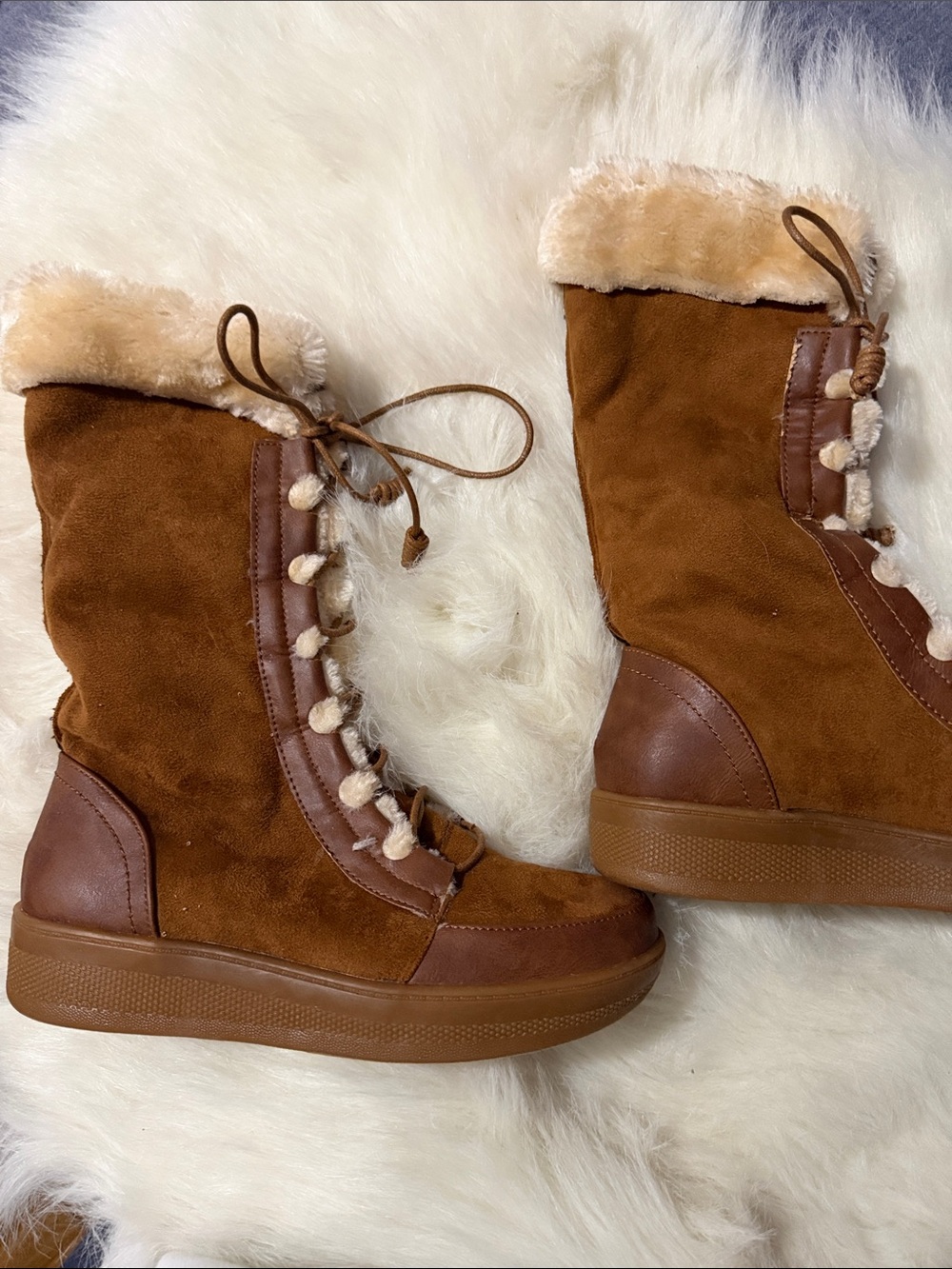 Mi. im Women’s Faux-Sherpa Lined Winter Boots - Brown